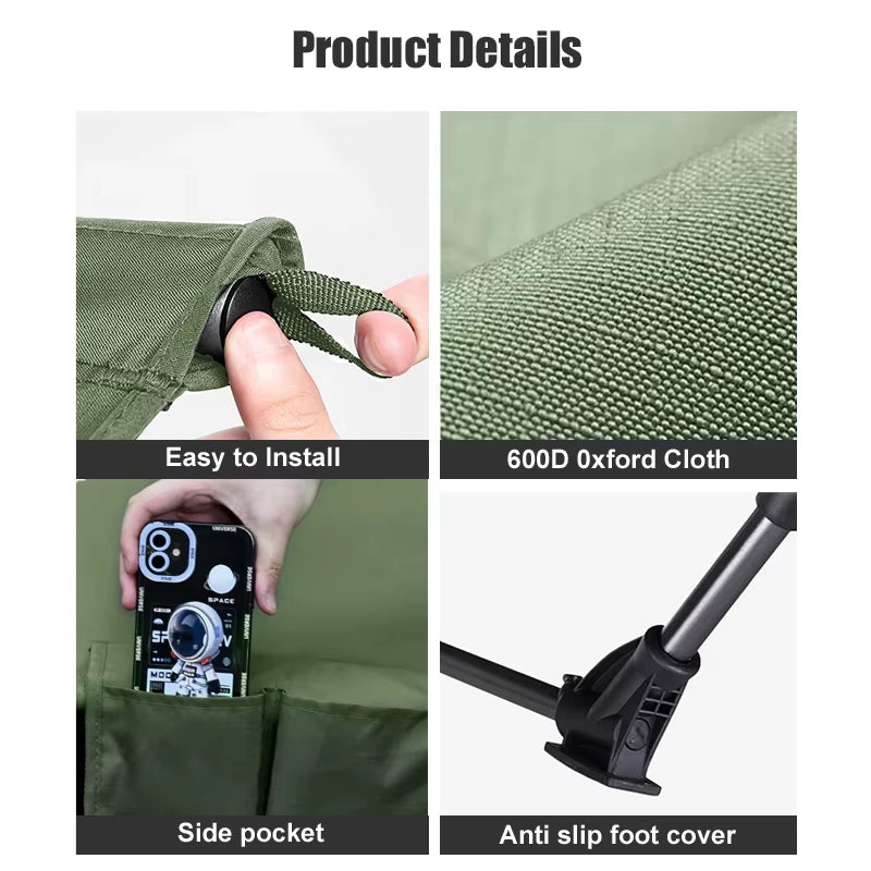 WESTTUNE Camping Cot Portable Folding Bed Outdoor Ultralight Compact Tent Bed for Camping Travel Backpacking Hiking Sleeping Cot