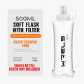 Water Filter Bottle Collapsible Soft Water Bottle with Filter Squeeze Dual Filtered Water Bottle Outdoor