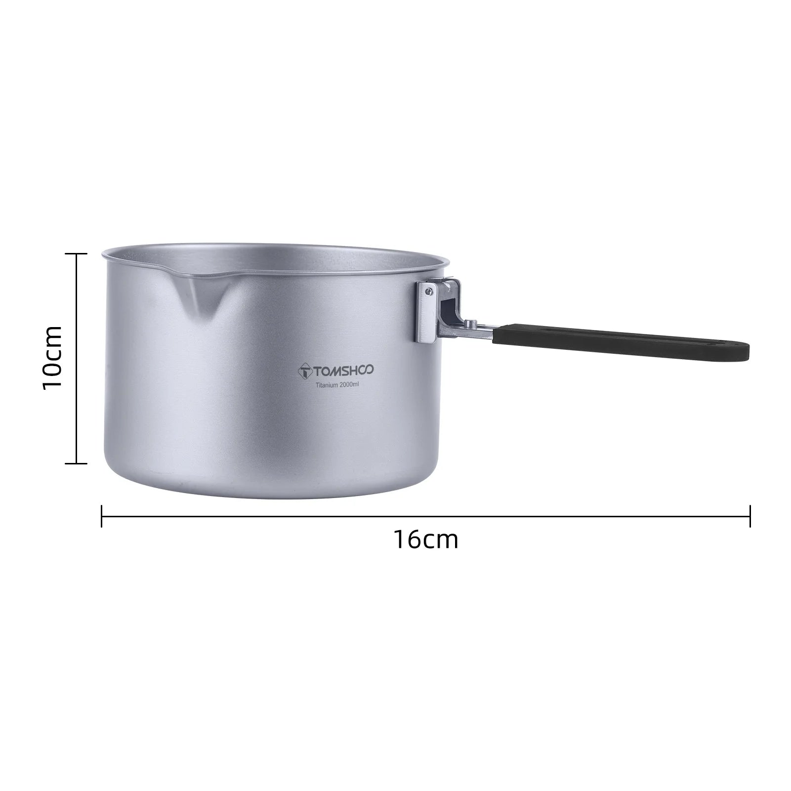 Tomshoo Portable 2L Camping Titanium Pot W Lid Collapsible Handle Outdoor Titanium Cooking Stock Pot Backpacking Cookware