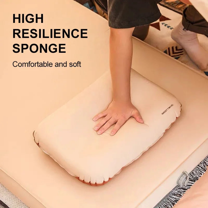 Self-Inflating Camping Pillow - Compact 3D Neck Support for Outdoor Travel