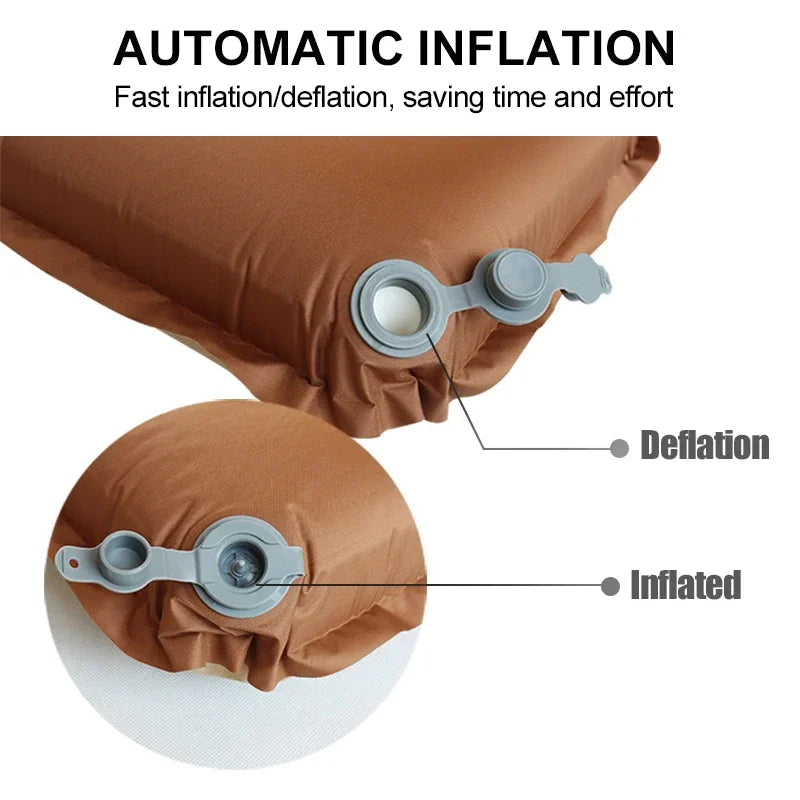 Self-Inflating Camping Pillow - Compact 3D Neck Support for Outdoor Travel