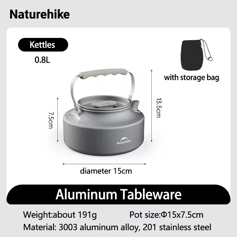 Camping Cookware Kit Outdoor Cooking Ultralight Aluminum Pot Kettle Tablewear Set Kitchen Utensils Camping Gear