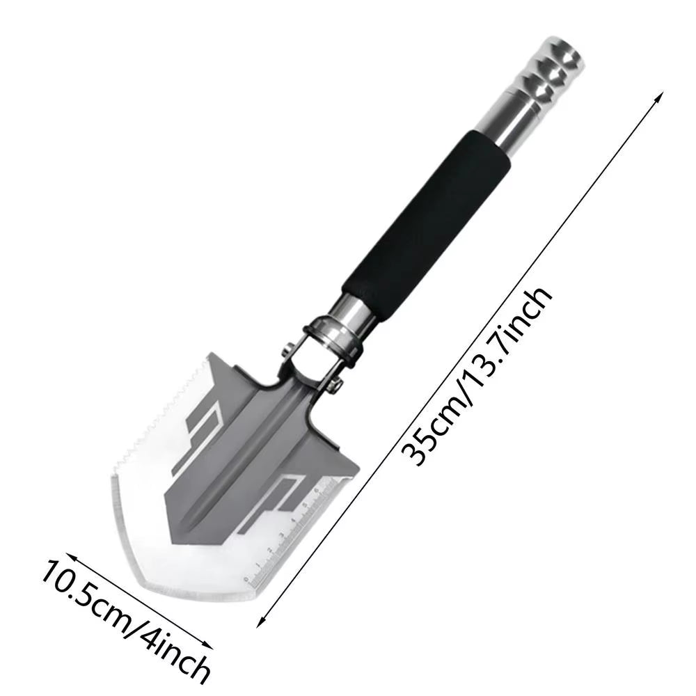 Folding Shovel and Camping Axe Multitool with Compass 