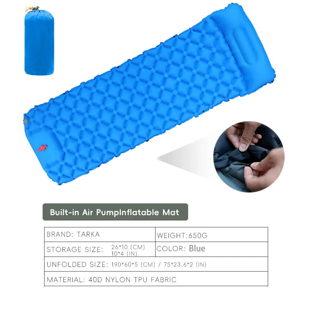 Inflatable Camping Air Mattress with Pillow