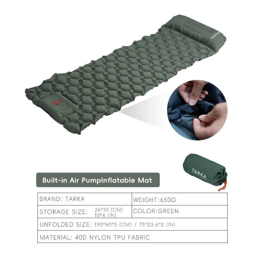 Inflatable Camping Air Mattress with Pillow