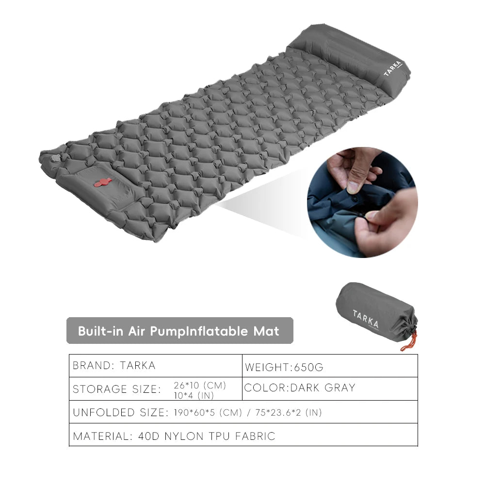 Inflatable Camping Air Mattress with Pillow