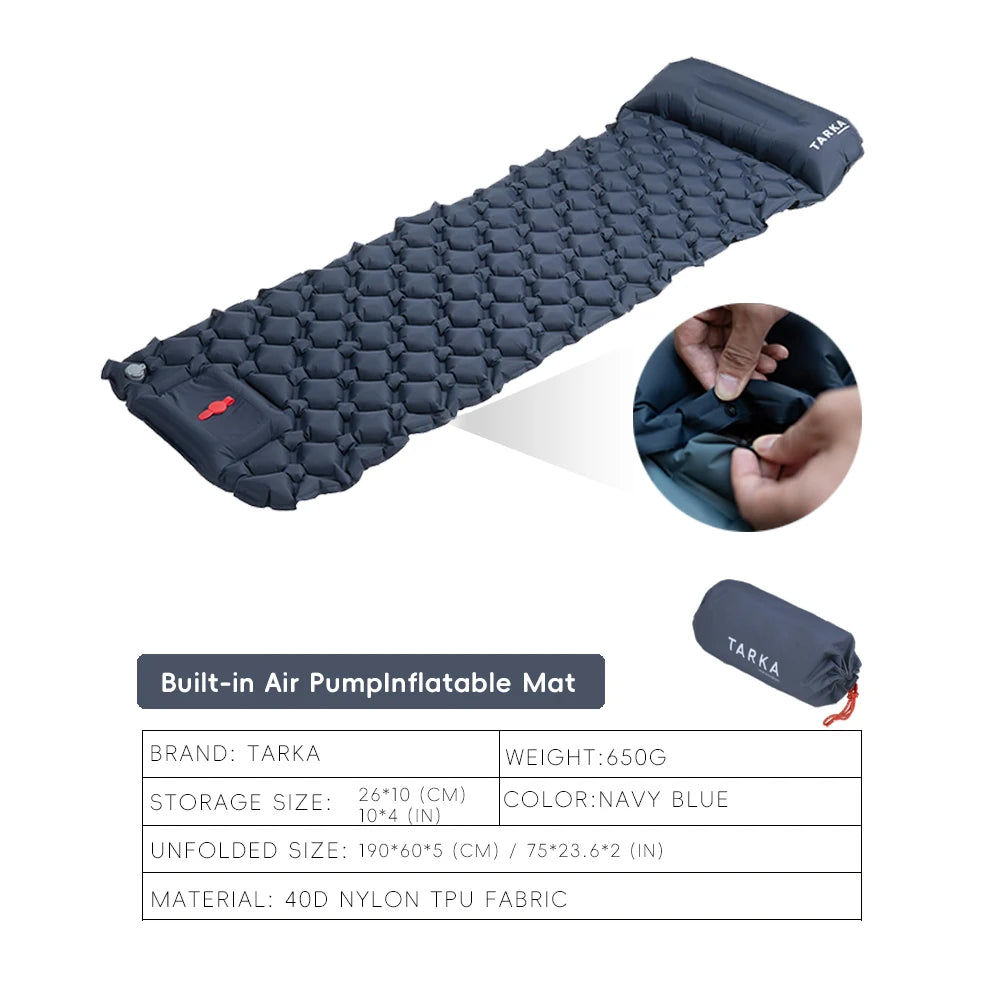 Inflatable Camping Air Mattress with Pillow
