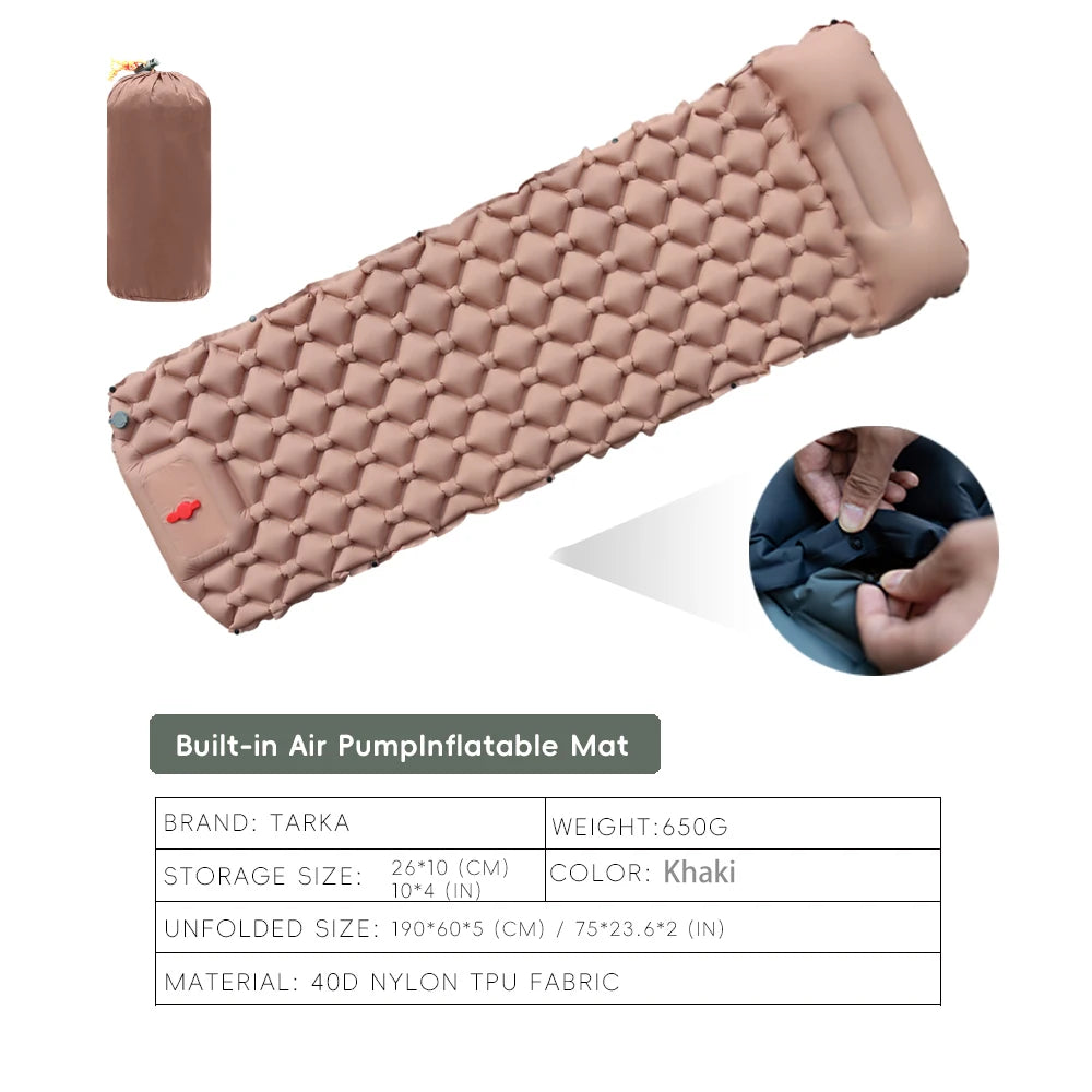 Inflatable Camping Air Mattress with Pillow
