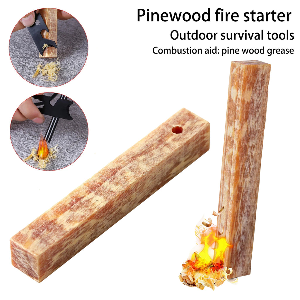 2Pcs Pure Natural Ignition Matches Pine Wood Kindling for Survival 