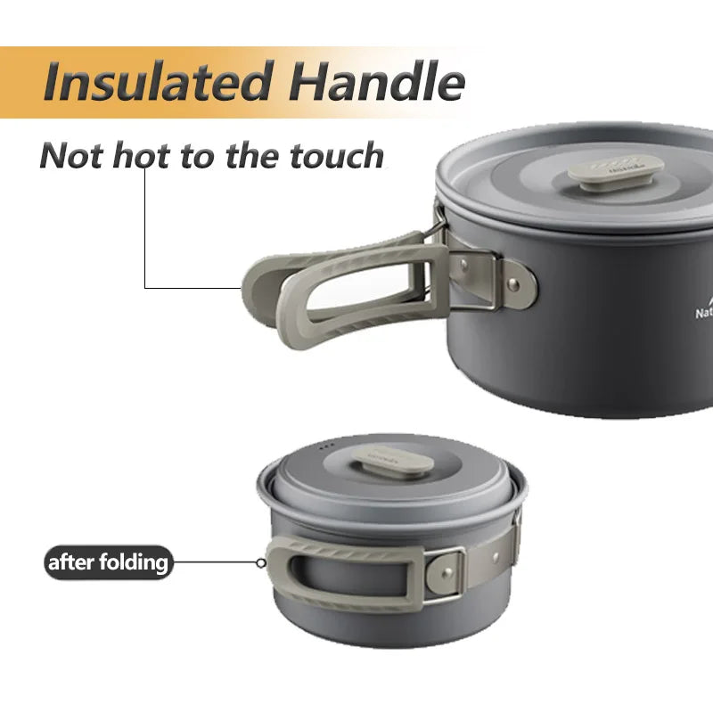 Camping Cookware Kit Outdoor Cooking Ultralight Aluminum Pot Kettle Tablewear Set Kitchen Utensils Camping Gear