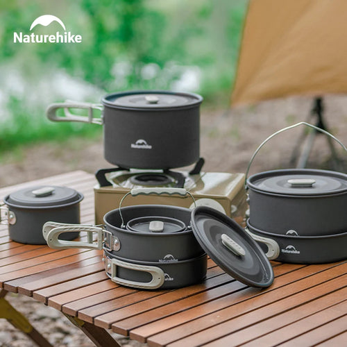 Camping Cookware Kit Outdoor Cooking Ultralight Aluminum Pot Kettle Tablewear Set Kitchen Utensils Camping Gear