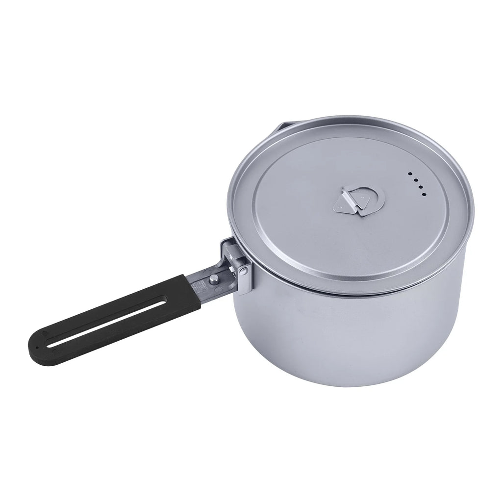 Tomshoo Portable 2L Camping Titanium Pot W Lid Collapsible Handle Outdoor Titanium Cooking Stock Pot Backpacking Cookware